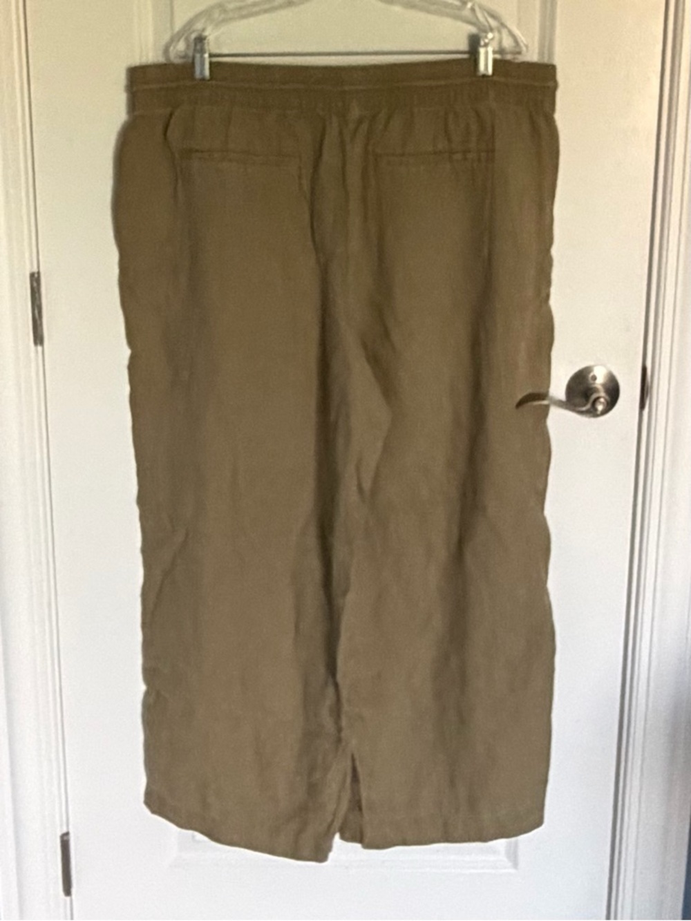 Athleta Olive Green Retreat Linen High Rise Wide Leg Pants Size 1X 54844 - Picture 6 of 12